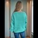 thumbnail image 4 of Suéter Tipo Cárdigan con Botones para Mujer, de Otoño, Holgado e Informal, de Punto Azul y Verde S, 4 of 9