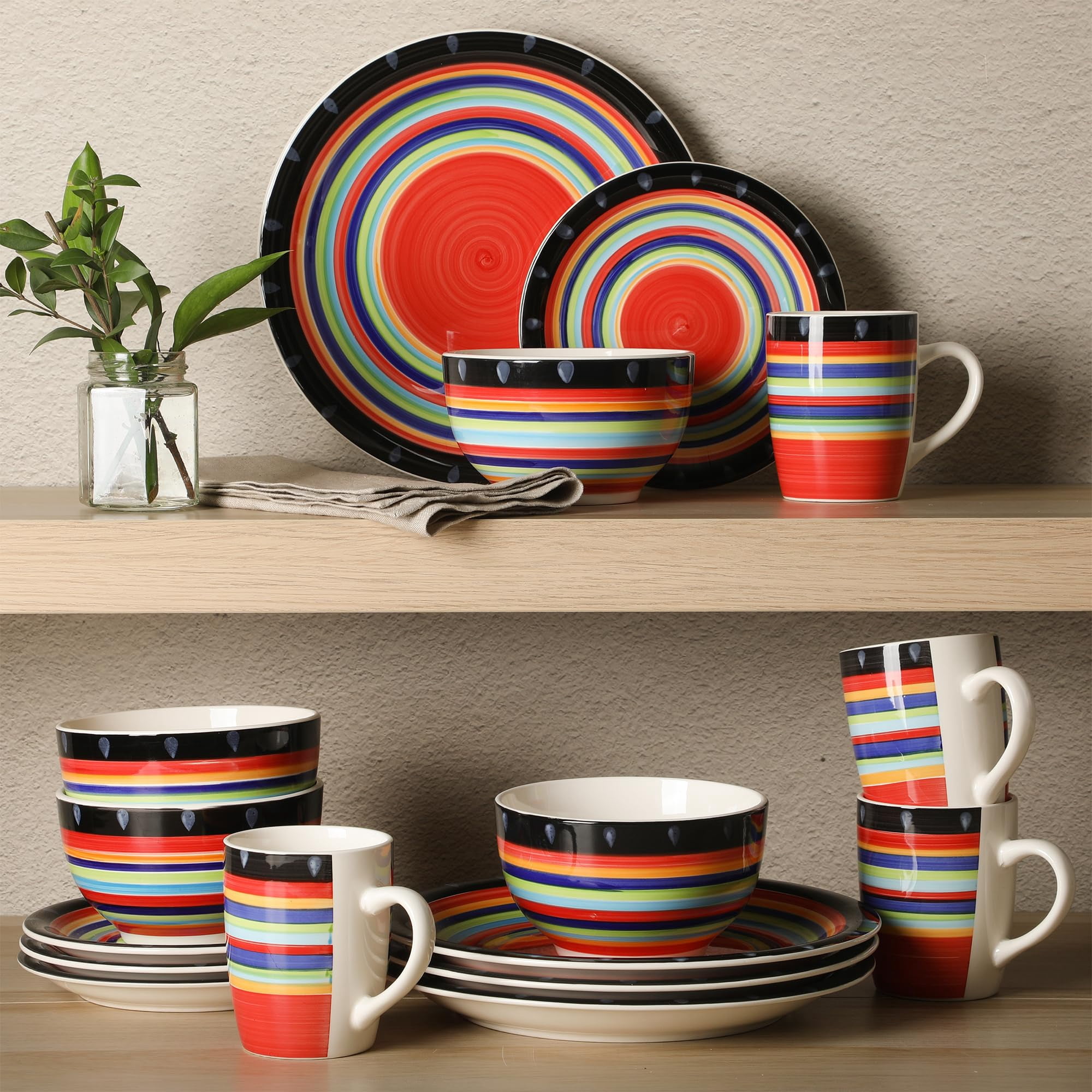 12-Piece Stoneware Dinnerware Set for 4, Cream Round Plates and Bowls, Modern Matte Finish, Microwave and Dishwasher Safe