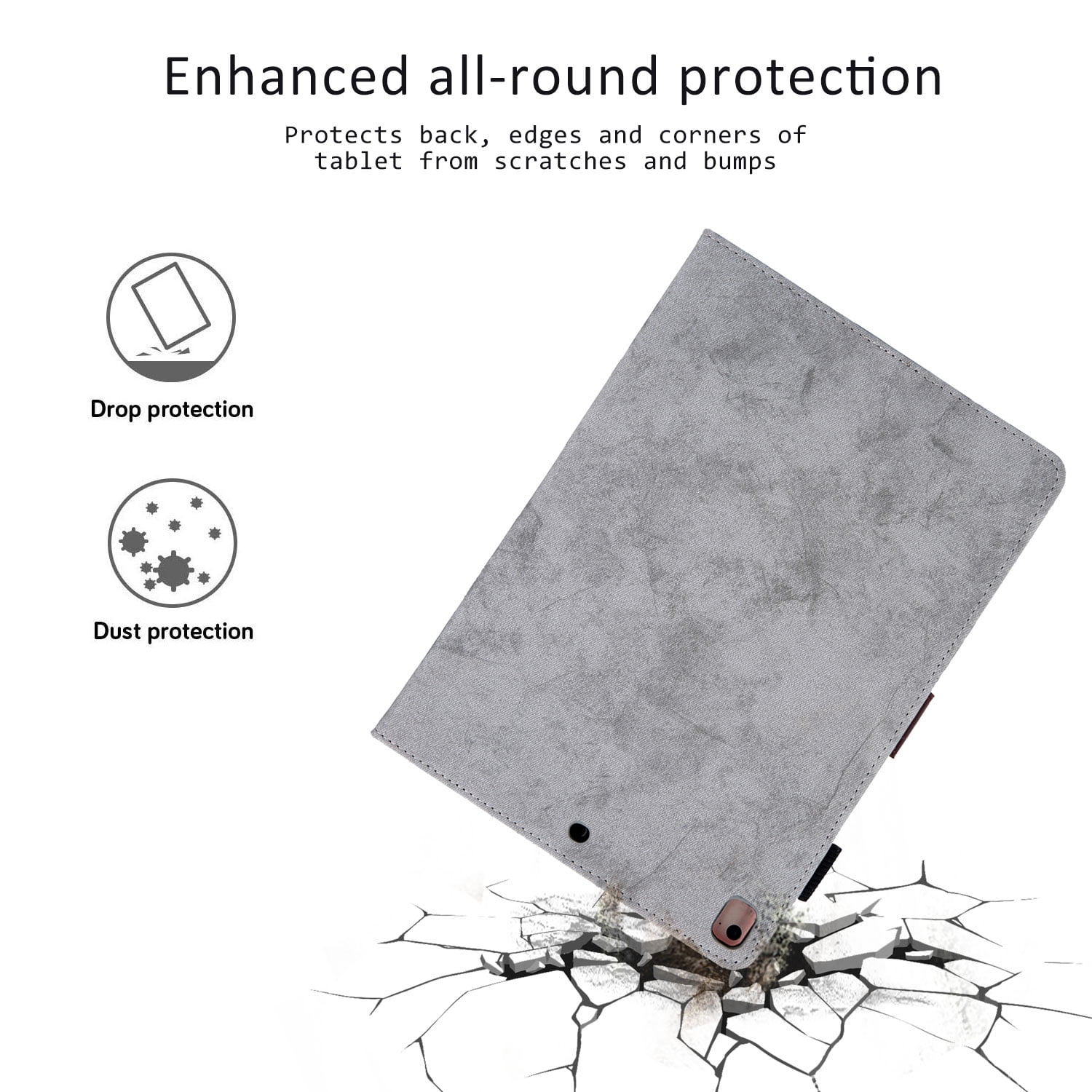 Allytech iPad 8th Gen 2020 Case 10.2 Inch, iPad 7th Gen 2019 Case, PU Leather Slim Fit Multi Angle Stand Smart Cover Auto Sleep Wake Shockproof Folio Flip Pencil Holder Case for Apple iPad 10.2",Gray