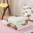thumbnail image 6 of Homewish Cute Pink Bow Dachshund Zipper Twin Comforter Sets with Fitted Sheet and 2 Pillowcases,Cartoon Animals Zipper Bedding Set,Cream,Pink Reversible,4pcs, 6 of 8