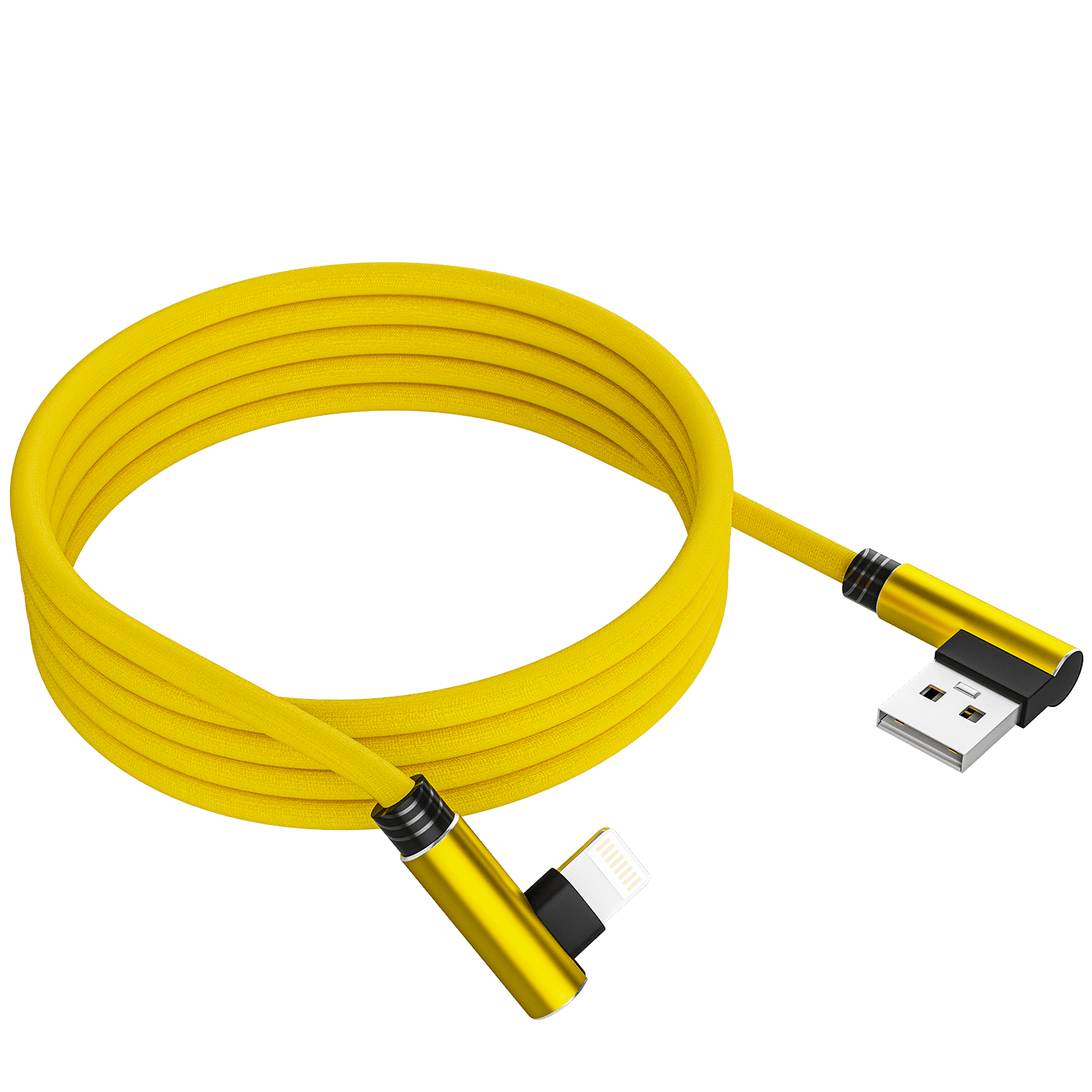 iPhone Lightning Charger, Ironten 5 Pack 10 Ft Yellow Apple MFi Certified Cable Nylon Braided