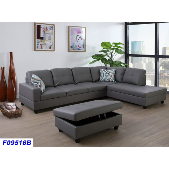 PonLiving Furniture Lefebre Sectional with Ottoman PonLiving Lefebre Sectional with Ottoman