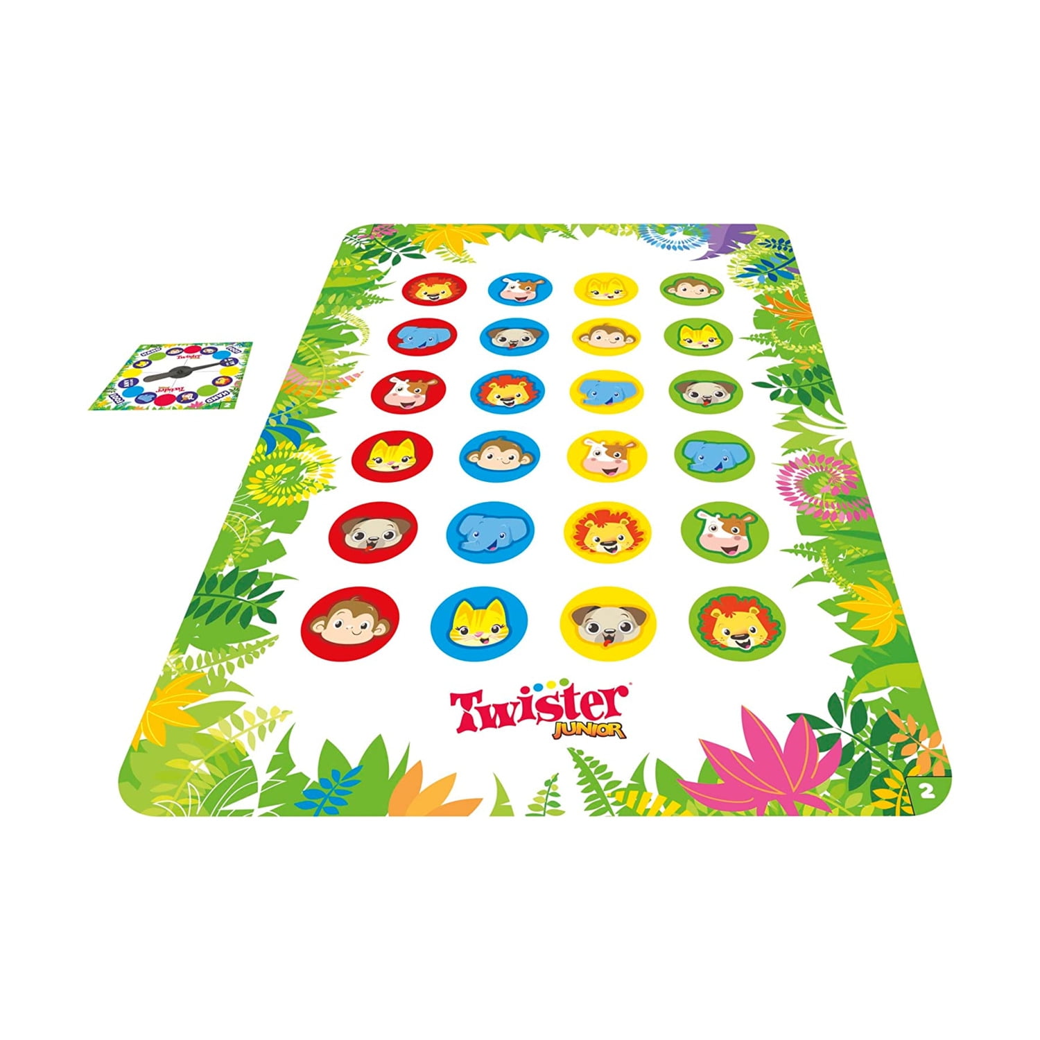Twister Junior Game, Animal Adventure 2-Sided Mat, Game for 2-4 Players, Ages 3 and Up