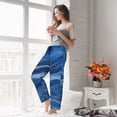 thumbnail image 5 of Kdxio Women's Comfy Stretch Sparkling With Blue Print Drawstring Pajama Pants-Small, 5 of 5