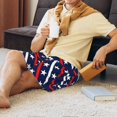 thumbnail image 5 of Balery Patriotic Star Men's Cotton Knit Pajama Shorts Waistband & Pockets,Short Pajama Pants-3X-Large, 5 of 8
