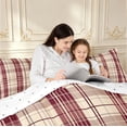 thumbnail image 4 of Manfei Classic Plaid Twin Comforter Sets,Geometric Stripes Bedding Set,Beige Red,Reversible,2pcs,1 Comforter and 1 Pillowcase,2pcs,1 Comforter and 1 Pillowcase, 4 of 7