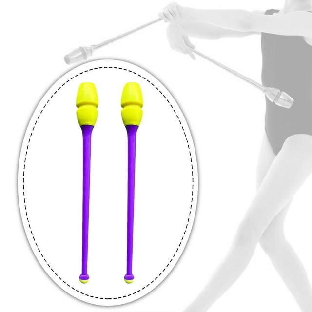 2 palos de gimnasia de goma para niños y adultos, 35 cm de largo Estilo I