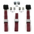 thumbnail image 1 of Chevy Cavalier 1982-1994 Airplane 2 Point Burgandy Retractable Bench Seat Belt Kit with Bracketry - 3 Belts, 1 of 1