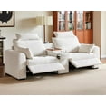 thumbnail image 1 of BEDEEP Canapé Inclinable Électrique 103 Pieds' avec Console, Canapé Inclinable 2 Places en Chenille avec Chargeur Sans Fil, USB, Porte-Gobelet, Appuie-Tête, Tiroir pour Salon RV, Blanc, 1 of 9