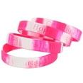 thumbnail image 5 of Skeleteen Breast Cancer Awareness Bracelets - Pink Ribbon Camouflage Silicone Rubber Cancer Support Bulk Party Giveaways Favors - Lot of 50, 5 of 6
