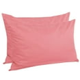thumbnail image 1 of The Great American Store- 600 TC Finest 100% Cotton (Pack of 2) Solid Pink Envelope Closure Pillowcases - Standard (20" X 26"), 1 of 4