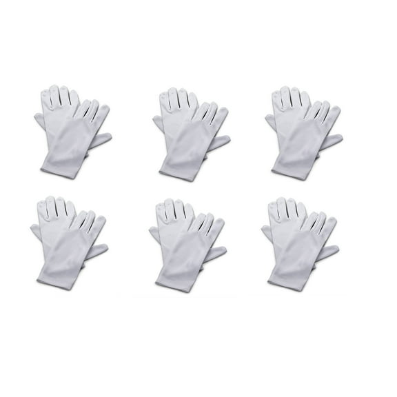 Adult Sized White Gloves (6 Pair)