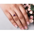 thumbnail image 4 of Amethyst Heart cut gemstone engagement ring 925 sterling silver Valentine's Day gift ring, 4 of 5
