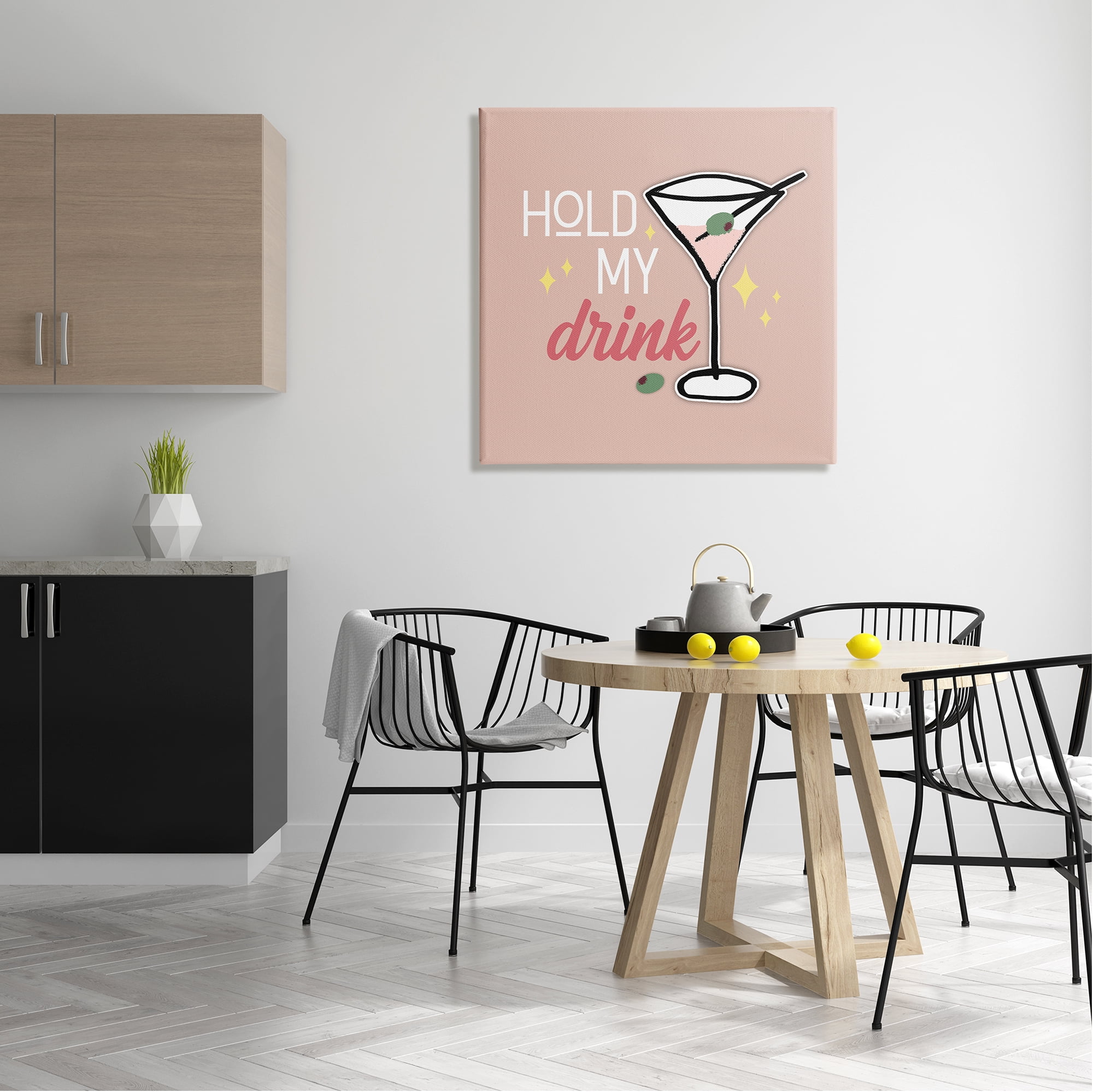 Stupell Industries Hold My Drink Martini Food & Beverage Painting Gallery Wrapped Canvas Art Print Wall Art, 30 x 30