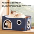 thumbnail image 3 of Cama Cat House extra ancha para gatos de interior, color azul, 3 of 8