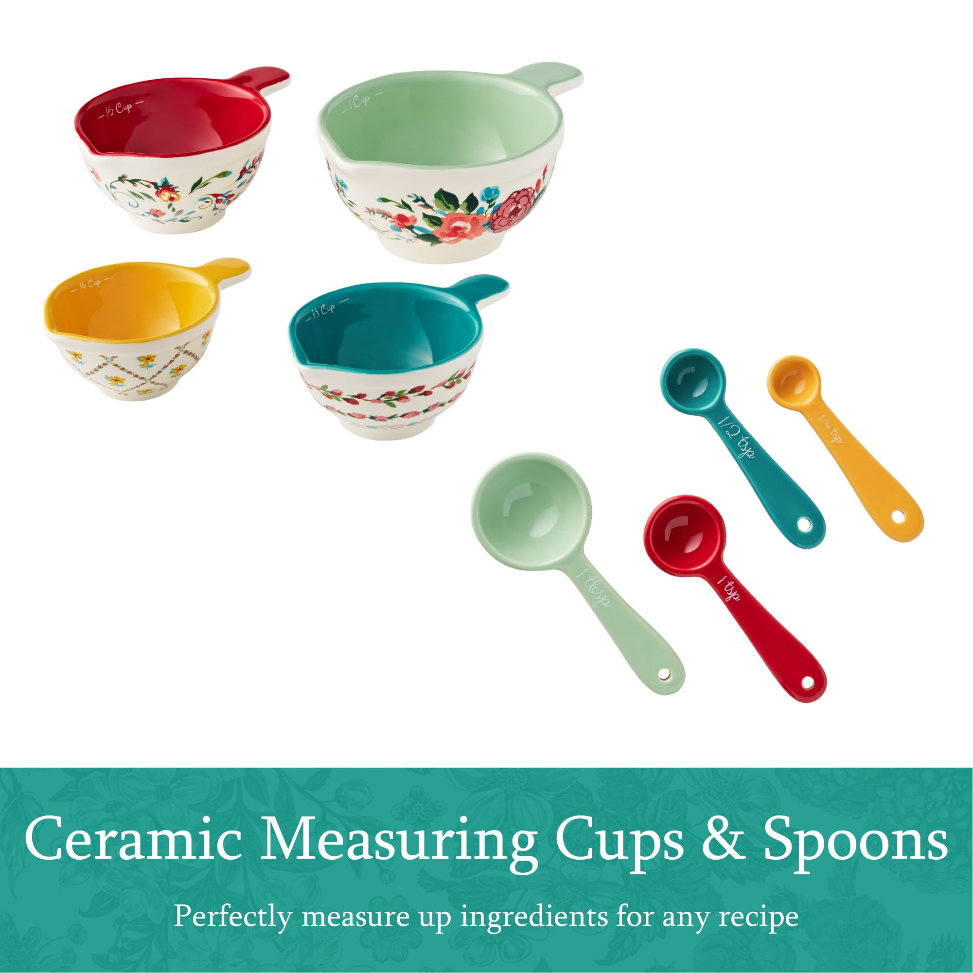 The Pioneer Woman Prairie Signature 30Piece Cast Aluminum Cookware Set, Teal  (图4) The Pioneer Woman Prairie Signature 30Piece Cast Aluminum Cookware Set, Teal  (图4)