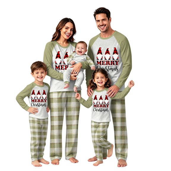 Lvotionpl 2026 Match Family Christmas Pjs, Matching Christmas Pajamas Long Sleeve Top & Pants Set Matching Holiday Family Pajama Xmas Sets
