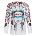 thumbnail image 4 of Camiseta informal de manga larga con cuello redondo y estampado de color para hombre Pompotops  oipoqjl1804, 4 of 7