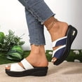 thumbnail image 3 of Dakaela Womens Orthotic Walking Sandals Arch Support Summer Slides Platform Wedge Flip Flops Blue 7, 3 of 8