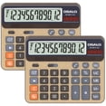 thumbnail image 1 of Calculadora de Escritorio Pantalla LCD Extra Grande Negro 12 Dígitos (6815GN-2 Piezas), 1 of 8