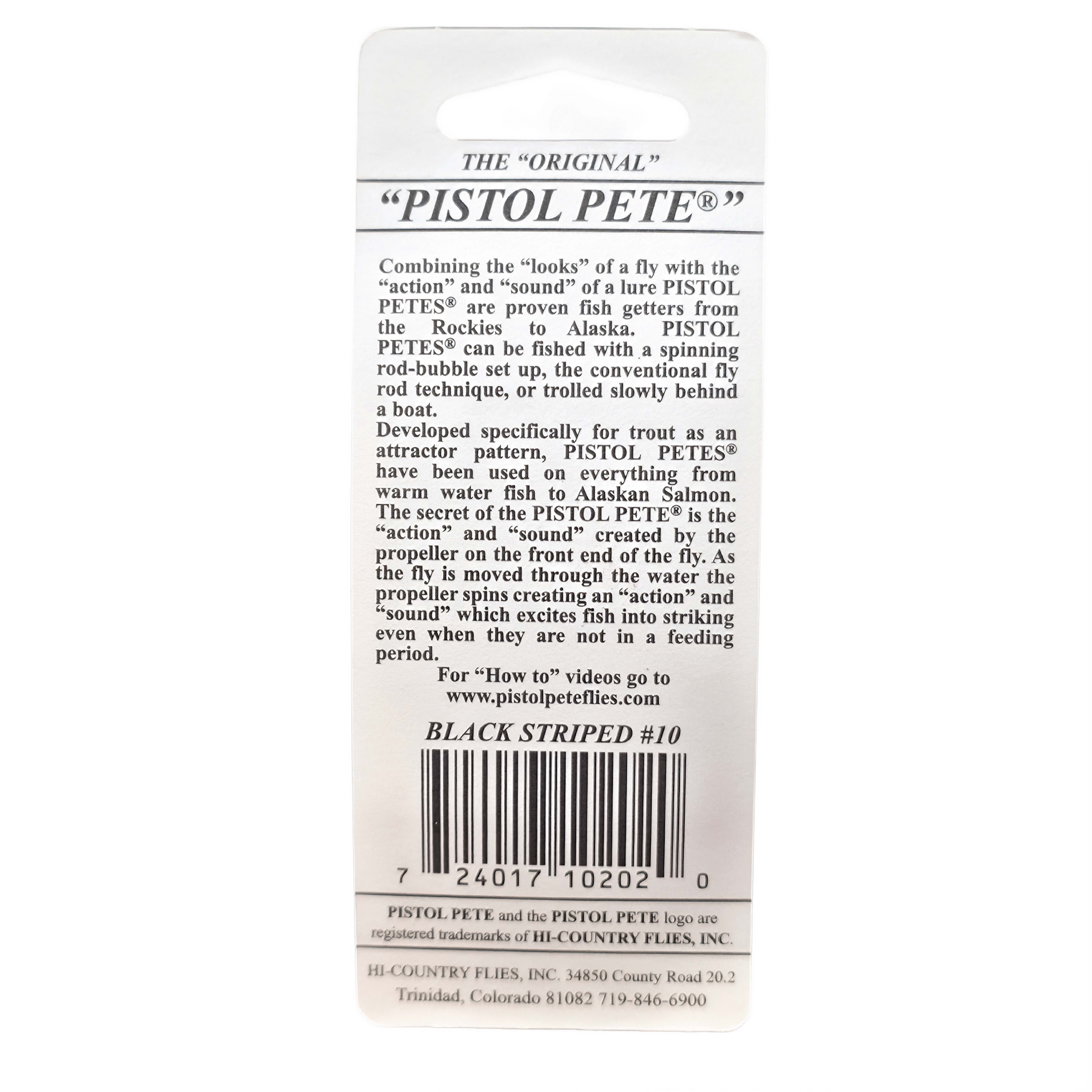 Pistol Pete's Spinner Fly Fishing Lure Size 10, 2-Pack