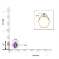 thumbnail image 6 of ANGARA Natural Princess Diana Inspired Amethyst Ring with Diamond Halo in 14K Yellow Gold for Women (Size-7x5mm) | February Birthstone, Anniversary, Jewelry Gift for Women | Natural Amethyst Ring, 6 of 10