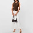 thumbnail image 5 of Lumtrix Womens Button Down Tank Top Going Out Ribbed Sleeveless Shirt Cropped Fitted Vest Y2k Fashion Trendy Summer Clothes Coffee S, 5 of 5