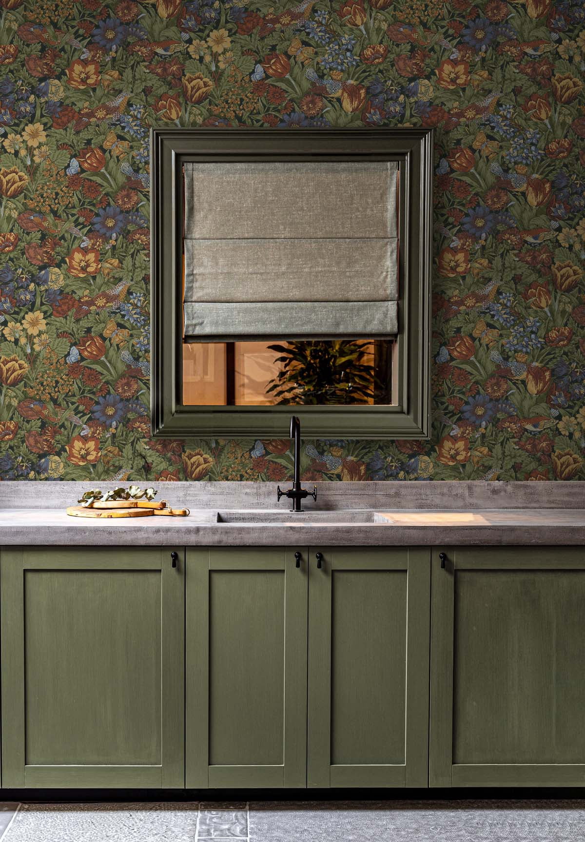 NextWall  Bird Floral Peel and Stick Wallpaper 20.5 in. W x 18 ft. L - Russet & Riverside