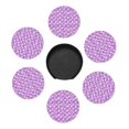 thumbnail image 5 of LNWH Coasters, Pink Geometric Polka Dots Leather Round Coasters Set of 6 for Kitchen Dining Room Living Room Bar - Tabletop Waterproof and Anti-scald, 5 of 8