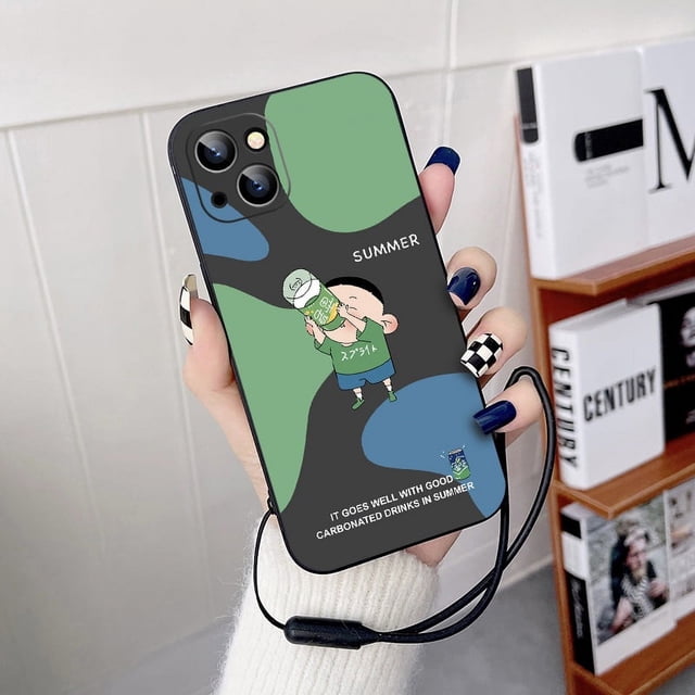 Cartoon Lanyard TPU Silicone Shockproof Mobile Phone Case For Apple IPhone 14 13 12 11 8 7 6s XS XR X Plus Pro Max Mini