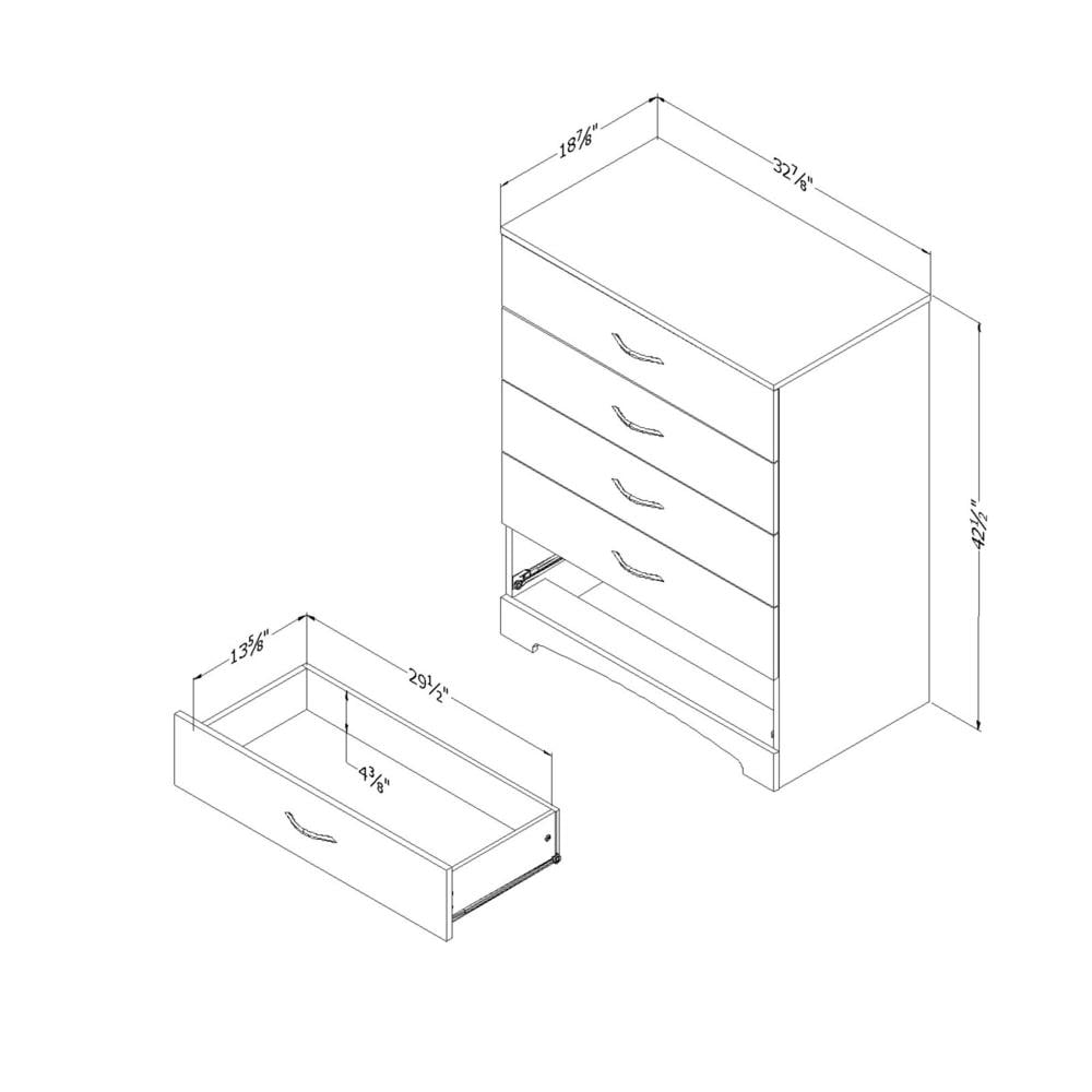 South Shore Step One, Contemporary Chest,  Brown