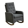 thumbnail image 1 of Upholstered Rocking Chair for Nursery, Modern Accent Rocking Chair with High Backrest and Armrest, Glider Rocker with Side Pocket, Comfy Reading Chair for Living Room, Bedroom, Light Grey, 1 of 7