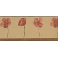 thumbnail image 2 of Fleurs Rouges Vintage Bord de Papier Peint Extra Large Retro Design, Rouleau 15' x 10.25'', 2 of 3