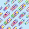 thumbnail image 6 of Aurgiarme 24x Glittering Press On Nails Gradients False Nails Acrylic Nails Star Full Covers Stick On Nails Long Artificial Nails, 6 of 8