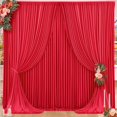 thumbnail image 1 of Cortinas de fondo PARTISKY de poliéster rojo de 4 x 3 m, no se arrugan, 1 of 8