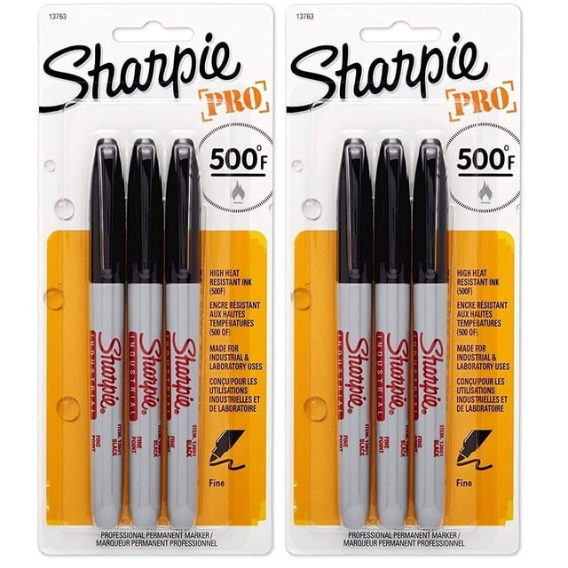 Rotuladores permanentes Sharpie Industrial punta fina negros 6 unidades