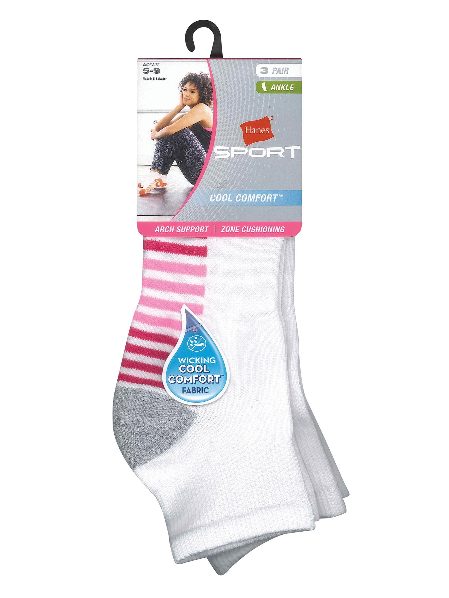 Hanes Women's Comfort Fit Ankle Socks, 6 Pack - Walmart.com