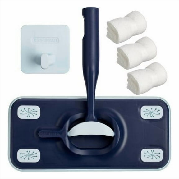 Click Clean and Organize 2-in-1 Flat Mop Head with 3 Cloths and Hook