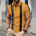 thumbnail image 2 of Blusa de Manga Corta, Hombres de Moda Versátil Botón Raya Cuello de Vuelta para el Uso Casual Y Diario, 2 of 6