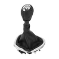 thumbnail image 1 of Unique Bargains Pomo de Cambio Manual de 6 Velocidades con Cubierta para Fiat Talento 2016-2023, Palanca de Cambio de Plástico de Cuero Sintético, Negro Tono Plateado Cromado, 1 of 6