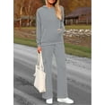 thumbnail image 5 of 2 Piece Sets for Women Fall Sweatsuits Outfits Lounge Matching Hoodie Set Travel Winter Clothes Gray XXL, 5 of 7