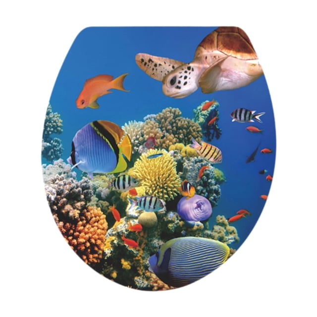 Pegatina de baño para inodoro, decoración para el hogar, pegatina de pared de animales del océano, decoración de pared 3D Estilo A