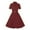Red, variant on ZQUUVOU Women's Retro Dress V-Neck Short Sleeves Bowknot Button Belt Large Skirt Hem Dress Burgundy