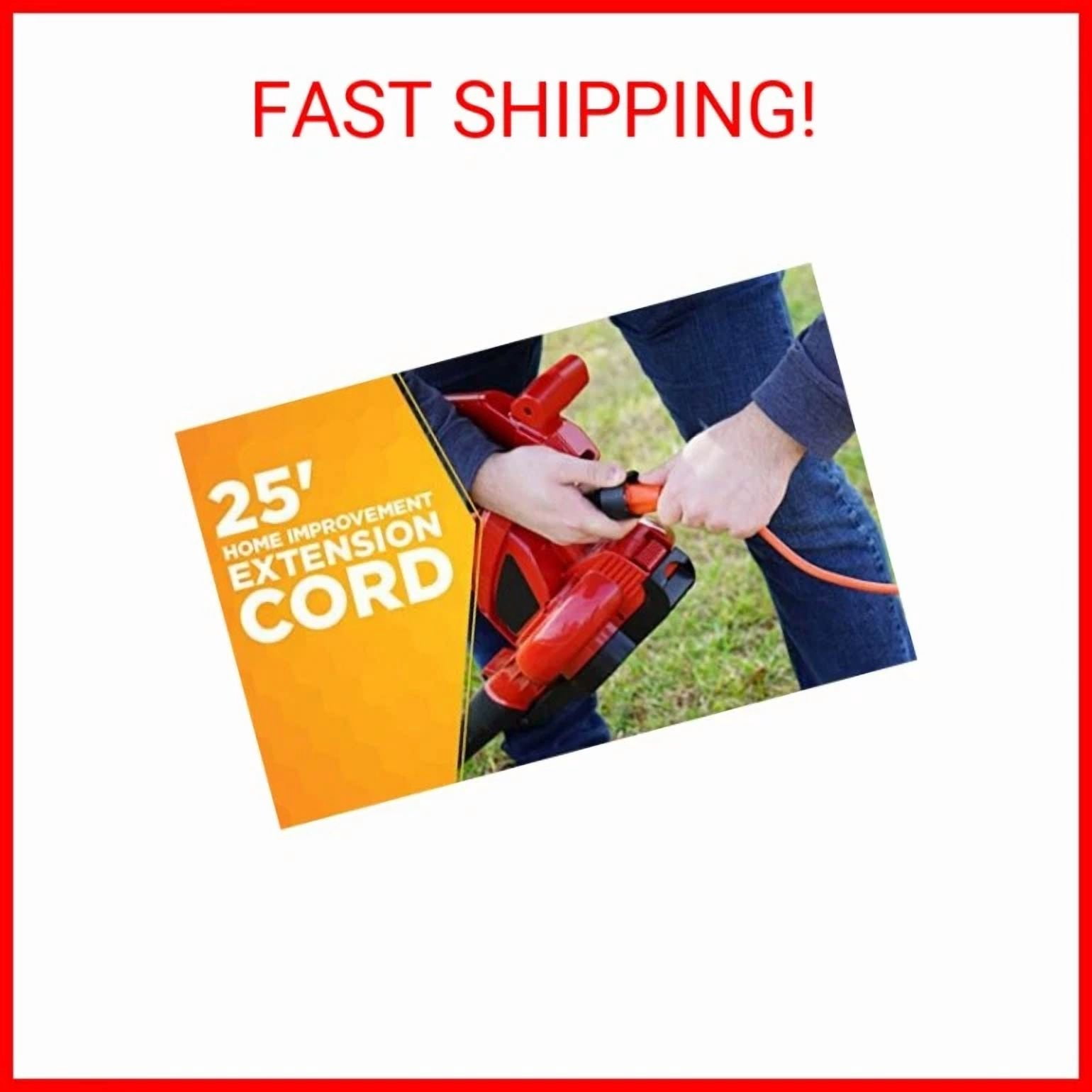 CRESTIN- Woods Light Duty Extension Cord, 25Ft, 16 Gauge, 3 Conductor, General Purpose Ex