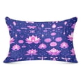 thumbnail image 3 of Lotus Flowers and Dragonfly 20x40" Plush Pillow Case, Zippered Bed Pillow Cover for All Seasons Use, 3 of 9