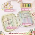 thumbnail image 3 of Bible Cover Case for Women,Bible Study Supplies Accessories,Bible Journaling Kit,Pink Flower Carrying Case with Highlighters - Pink Flower, 3 of 6