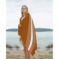 thumbnail image 2 of Burnt Orange White Stripe Beach Towels Oversized Super Absorbent, Modern Rustic Vertical Striped Lightweight Bath Towel Quick Dry Sets For Bathroom/Pool/Rv Camping/Beach Play/Gym Room/Picnic 30"x60", 2 of 8