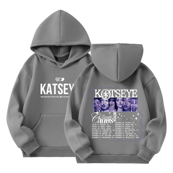 Girls Sweatshirt Children's Hoodie 2025 Y2k Long Sleeve Streetwear Comfortable Tour Hoodie Sweatshirt 14-Dark Gray 11-12Y