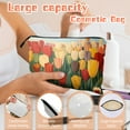 thumbnail image 4 of Makeup Bag Small Toilet Cosmetic Bags Travel Makeup Case Waterproof for Women Girls 6.7X9.45inches - Gorgeous Tulip - Filled Field, 4 of 7