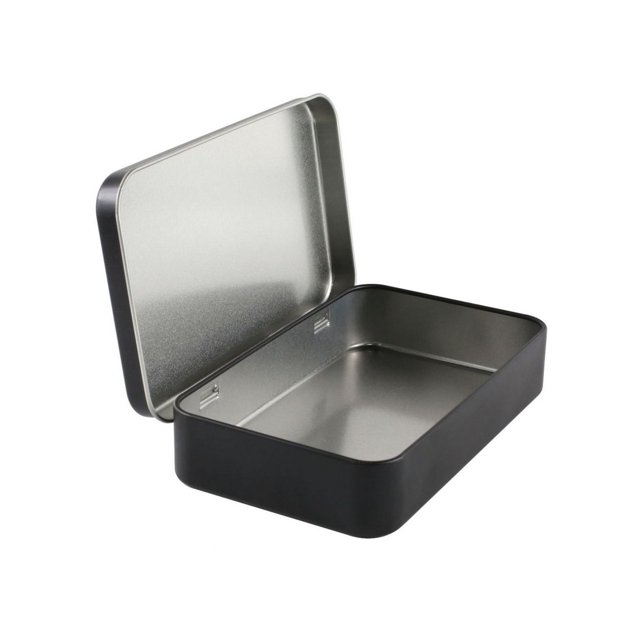 Caja de hierro para embalaje con ventana rectangular, accesorios y piezas, caja de hierro para embalaje general, caja de hojalata
